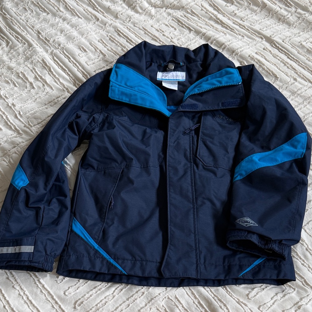 Columbia Kids' Navy Puffer Jacket with Bright Blue Accents